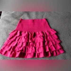 Endless Rose Vibrant Pink Ruffled Mini Skirt